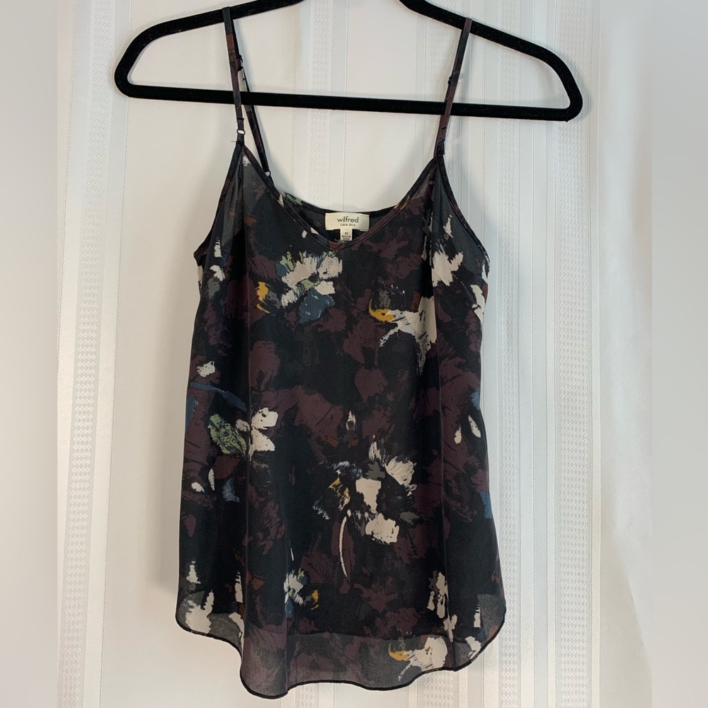 Wilfred‎ Aritzia 100% Silk Abstract Floral Camisole Top Size XS